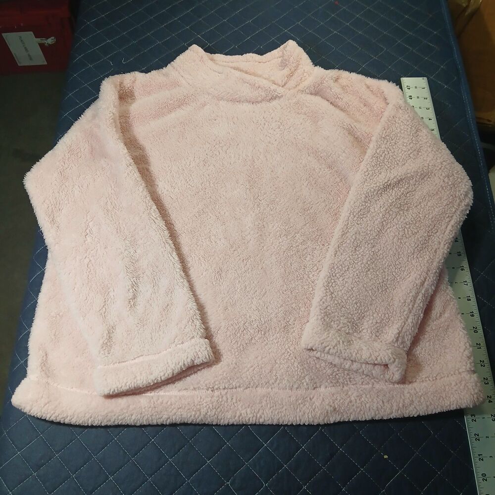 Jane & Bleecker Women’s XL Pink Sherpa Cowl Neck Pullover Sweater Fleece Medium